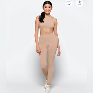 Beyond Yoga Supplex Out Of Pocket Performance Nude Midi Legging